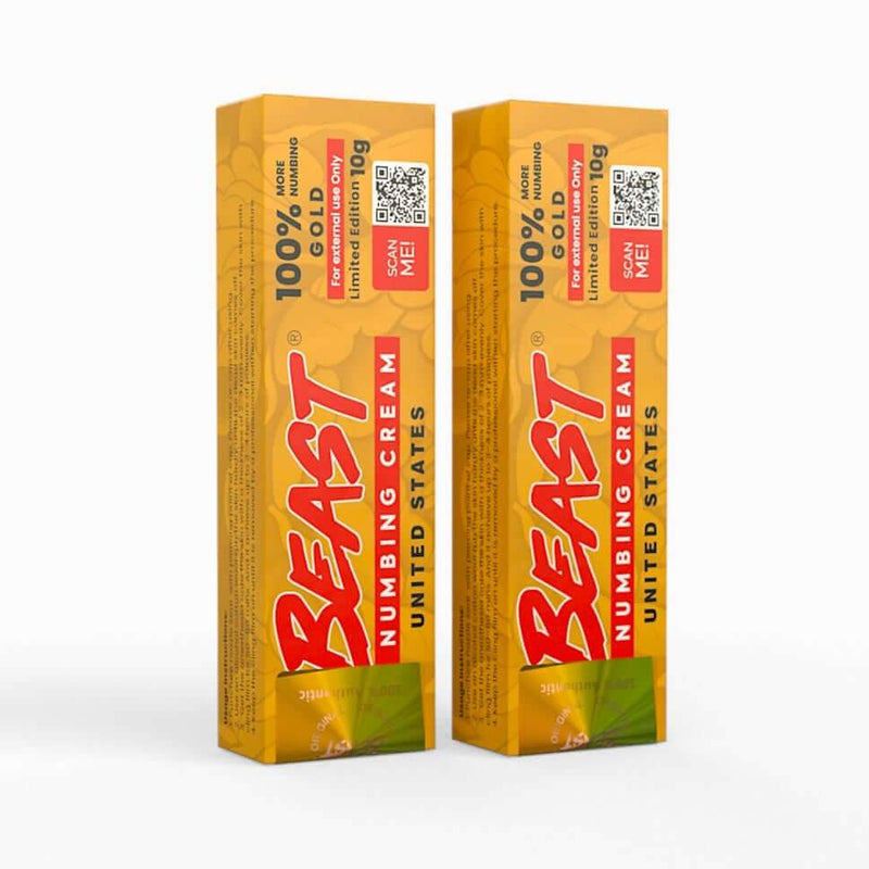 Beast numbing cream gold 2 pack for tattoos and cosmetic procedures pain relief