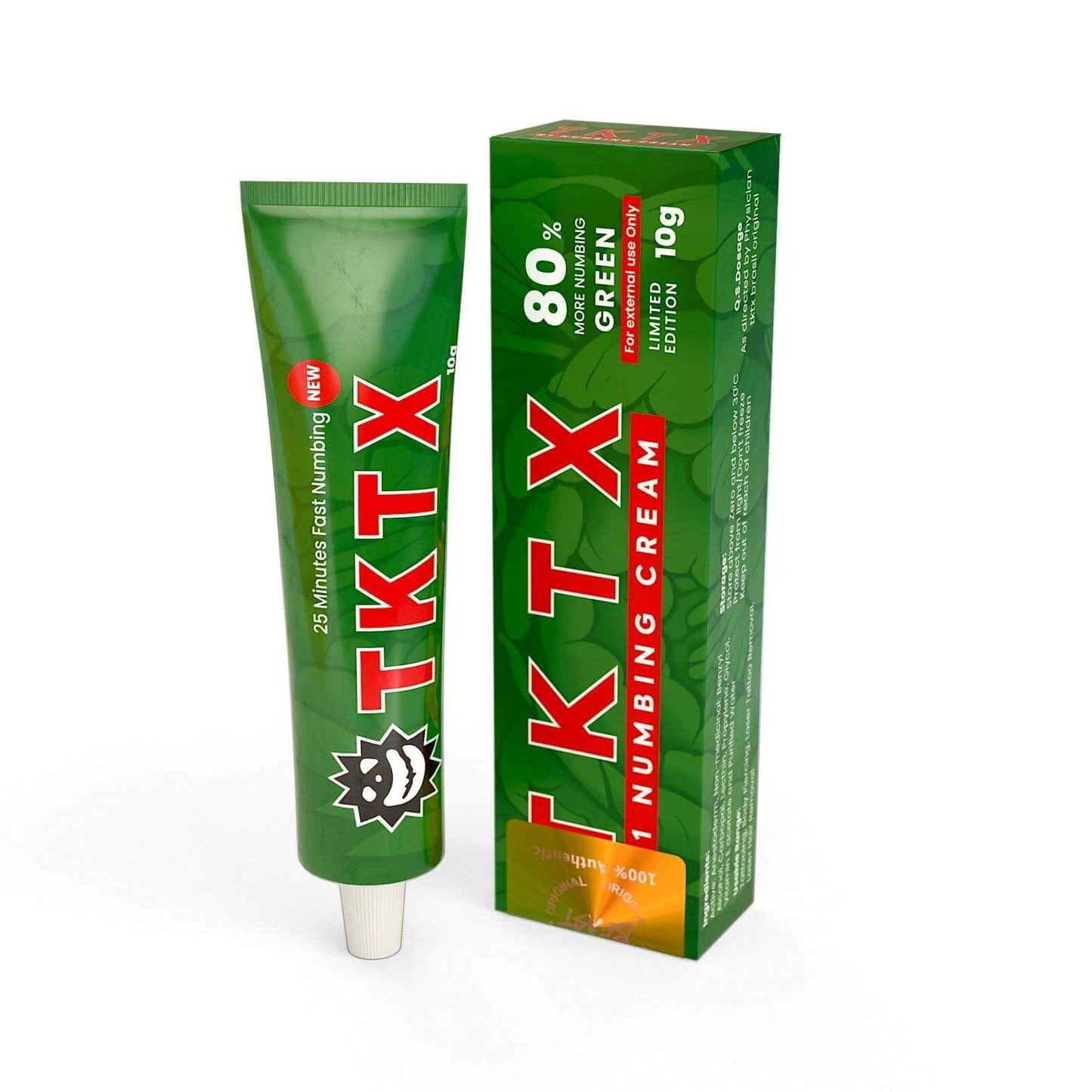 TKTX Cream Green 80% best tattoo numbing cream UK for pain relief during tattoos and cosmetic procedures