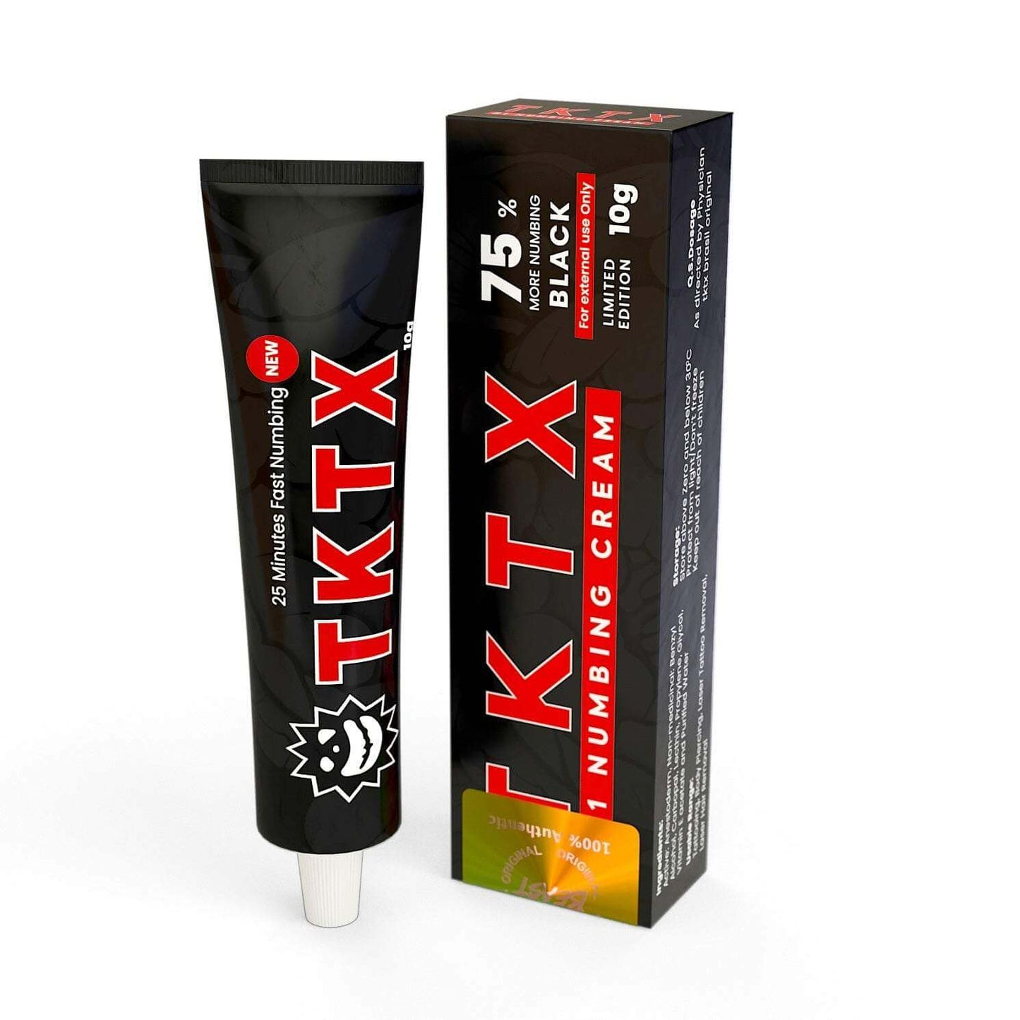 TKTX Numbing Cream Black 75% for tattoos and cosmetic procedures