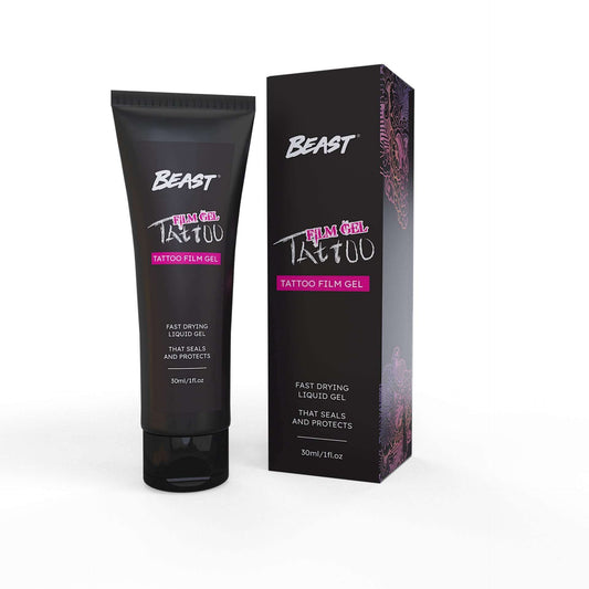 Beast Tattoo Aftercare Fast Dry Film Gel protecting fresh tattoo with breathable, quick-dry barrier