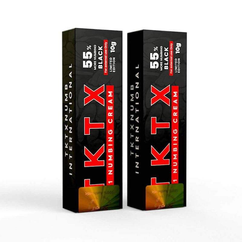 TKTX Numbing Cream Black 55% two pack for tattoos and cosmetic procedures