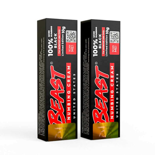 Beast Numbing Cream Black 100% 2 pack for tattoo and cosmetic procedure pain relief