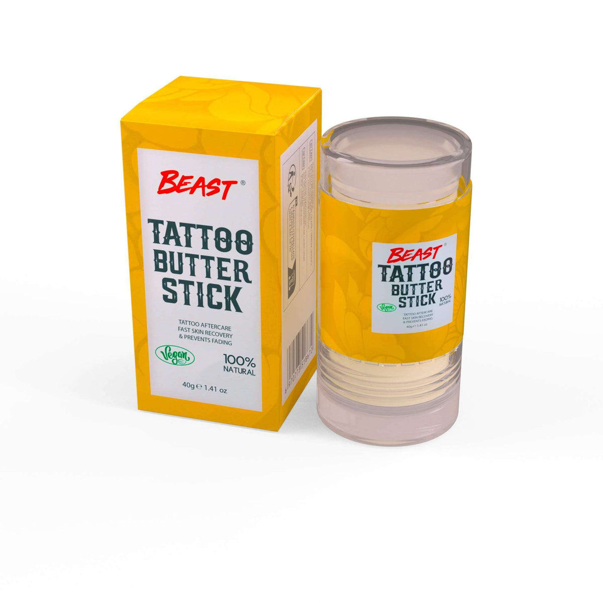 Tattoo Coconut Balm Stick 40g moisturizing and protecting vibrant tattoos with coconut oil and vitamin E